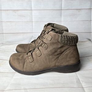 Cloudsteppers by Clarks Leather & Knit Ankle Boots Women 11